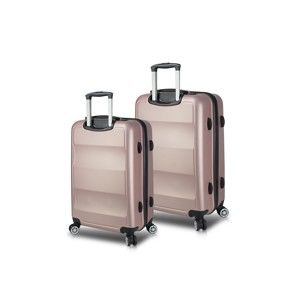 Zestaw 2 różowych walizek na kółkach z USB My Valice LASSO Cabin & Medium