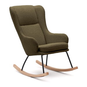 Zielony bujany fotel z przędzy pętelkowej Bouclé Maustin – Kave Home