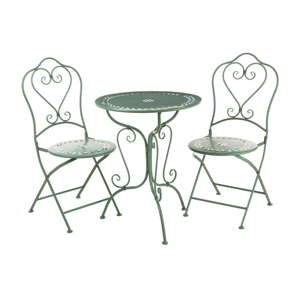 Zestaw 2 zielonych krzeseł ogrodowych i stolika Premier Housewares Jardin