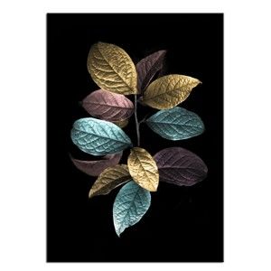 Obraz Styler Glas Pastell Leafes, 70x100 cm