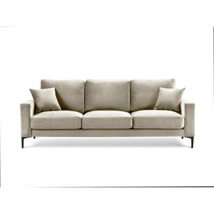 Beżowa aksamitna sofa Kooko Home Harmony, 220 cm