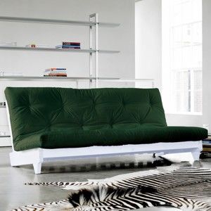 Sofa rozkładana Karup Design Fresh White/Dark Green