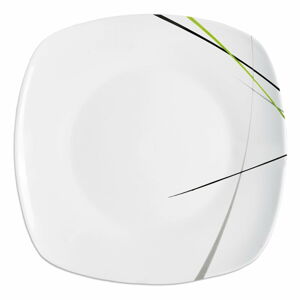 Biały porcelanowy talerz Orion Green