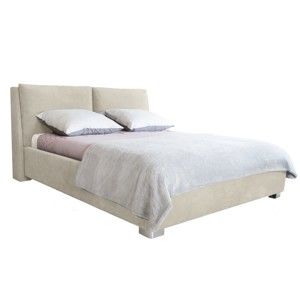 Beżowe łóżko 2-osobowe Mazzini Beds Vicky, 160x200 cm