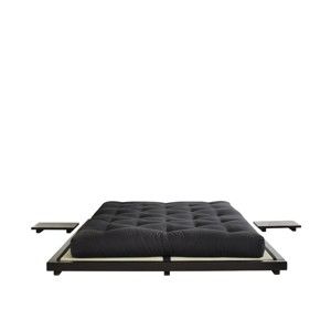 Czarne łóżko z drewna sosnowego Karup Design Dock Bed, 11x193x213 cm