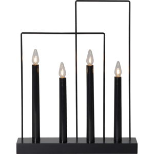 Czarny świecznik LED Best Season Frame, wys. 36 cm