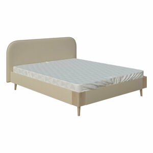 Beżowe łóżko dwuosobowe DlaSpania Lena, 160x200 cm