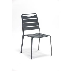 Antracytowe metalowe krzesła ogrodowe zestaw 4 szt. Spring – Ezeis