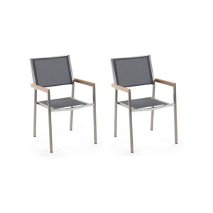 Zestaw 2 szarych krzeseł ogrodowych Monobeli Classy