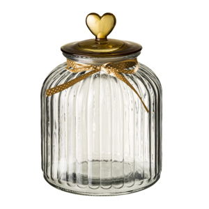 Szklany słoik z wieczkiem w złotym kolorze Unimasa Heart, 4,2 l