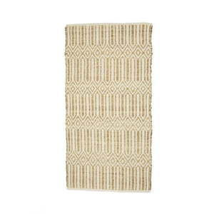 Beżowy dywan z morskiej trawy i bawełny Simla, 140x70 cm