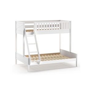 Białe piętrowe łóżko dziecięce 140x200/90x200 cm Scott – Vipack