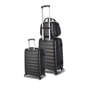 Zestaw 2 czarnych walizek na kółkach z USB i walizki podręcznej My Valice RESSO Cab Med & MU
