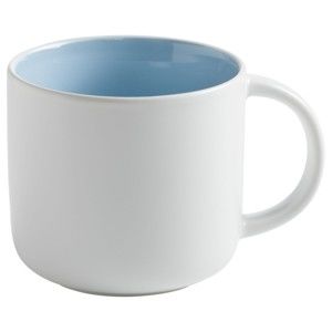 Biały kubek porcelanowy z niebieskim wnętrzem Maxwell & Williams Tint, 450 ml