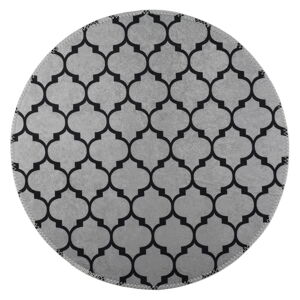 Ciemnoszary okrągły dywan odpowiedni do prania ø 80 cm – Vitaus
