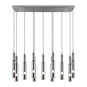 Lampa wisząca LED w kolorze srebra ze szklanym kloszem Lucent – Trio Select