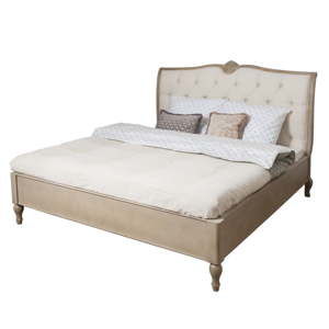 Beżowe łóżko z drewna brzozowego Livin Hill Venezia, 180x200 cm