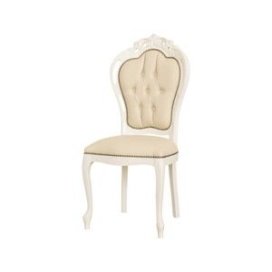 Beżowo-białe krzesło tapicerowane Tania