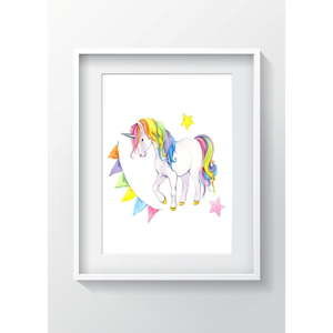 Obraz OYO Kids Colorful Unicorn, 24x29 cm