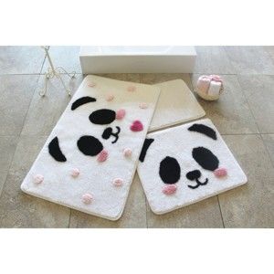 Zestaw 3 dywaników łazienkowych Panda