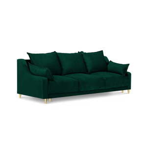 Zielona sofa rozkładana ze schowkiem Mazzini Sofas Pansy, 215 cm
