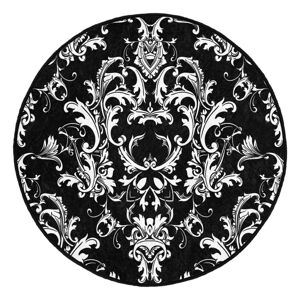 Czarno-biały okrągły dywan odpowiedni do prania/odpowiedni do robotów sprzątających ø 80 cm Comfort – Mila Home