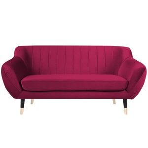 Różowa sofa 2-osobowa z czarnymi nogami Mazzini Sofas Benito