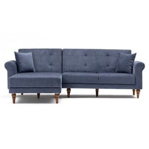 Niebieskoszara sofa rozkładana Madona, lewostronny