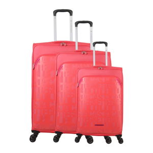 Zestaw 3 różowych walizek z 4 kółkami Lulucastagnette Bellatrice