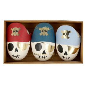 Dodatki na przyjęcia zestaw 3 szt. Pirate Skulls Surprise Balls – Meri Meri