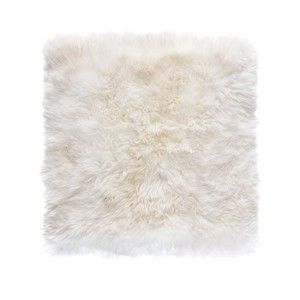 Biały dywan kwadratowy z owczej skóry Royal Dream Zealand Square, 70x70 cm