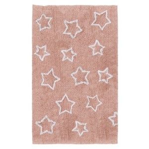 Różowy dywan dziecięcy Tanuki White Stars, 120x160 cm