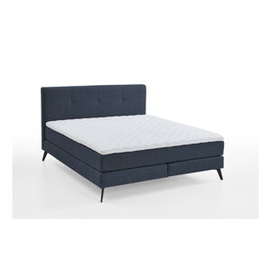 Łóżko niebieskie z boxspringiem 180x200 cm Jona - Meise Möbel