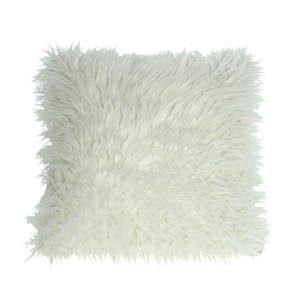 Biała włochata poduszka HF Living Fluffy, 45x45 cm
