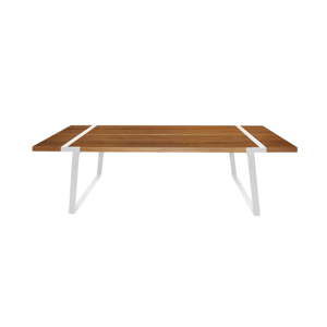 Ciemny drewniany stół z białą konstrukcją Canett Gigant, 240 cm