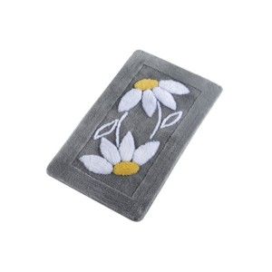 Szary dywanik łazienkowy Confetti Bathmats Daisy Grey, 60x100 cm