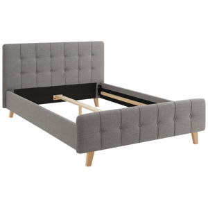 Szare łóżko 2-osobowe Støraa Limbo, 140x200 cm