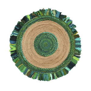 Okrągły dywan z juty i bawełny Eco Rugs Verde, Ø 120 cm