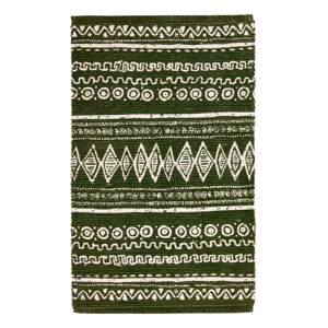 Zielono-biały bawełniany dywan Webtappeti Ethnic, 55 x 140 cm