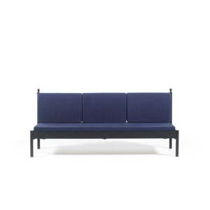 Ciemnoniebieska 3-osobowa sofa ogrodowa Mitas, 76x209 cm