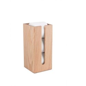 Pojemnik na papier toaletowy z drewna dębowego Wireworks Mezza
