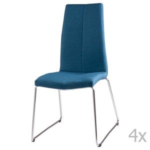 Zestaw 4 niebieskich krzeseł sømcasa Aora