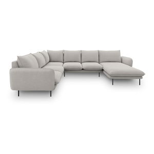 Jasnoszara sofa w kształcie litery U Cosmopolitan Design Vienna, lewostronna