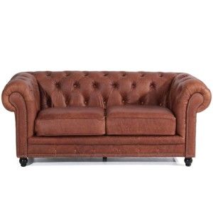 Jasnobrązowa skórzana sofa 2-osobowa Max Winzer Orleans