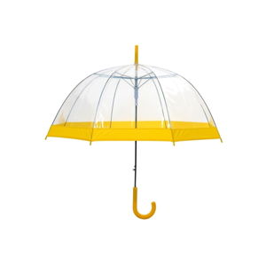 Przezroczysty parasol z żółtymi detalami Ambiance Birdcage Border, ⌀ 85 cm