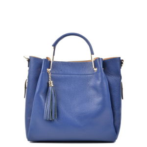 Niebieska skórzana torebka Carla Ferreri Zita