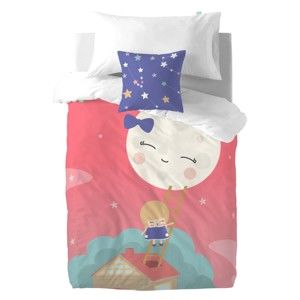 Pościel dziecięca z czystej bawełny Happynois Moon Dream, 140x200 cm