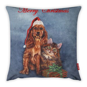Poszewka na poduszkę Vitaus Christmas Period Cat And Dog, 43x43 cm