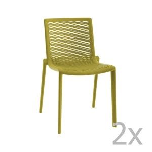 Zestaw 2 zielonych krzeseł ogrodowych Resol Net-Kat