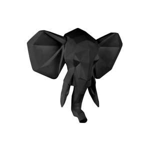 Matowy czarny wieszak ścienny PT LIVING Origami Elephant